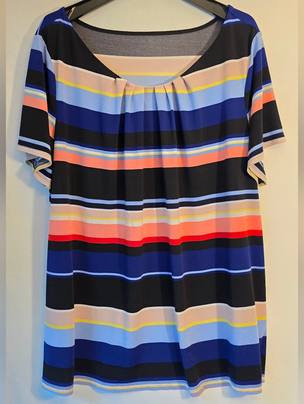 Worthington Multicolor Striped Short-Sleeve Tunic